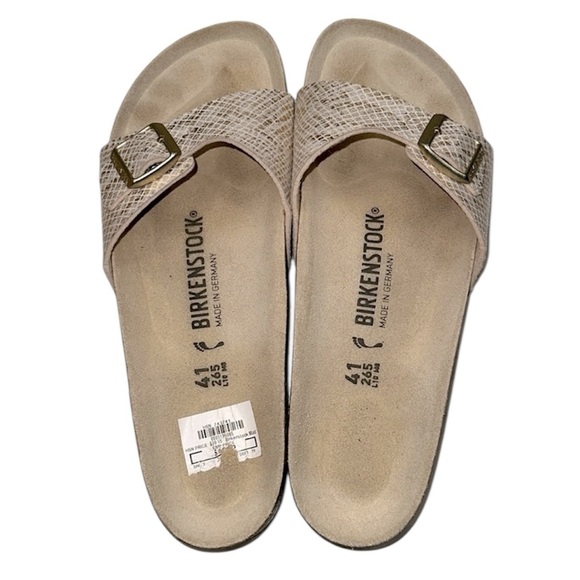 Birkenstock slides size 41/10-10.5 snakeskin print - Picture 1 of 9